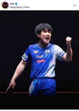 張本智和選手（wttインスタグラムより）