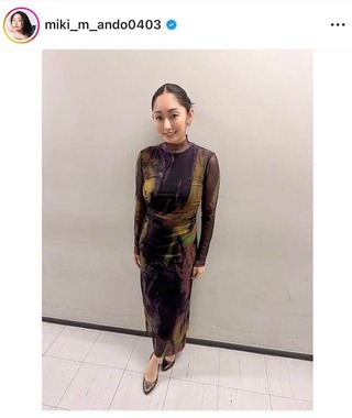 安藤美姫さんのインスタグラム（＠miki_m_ando0403）より