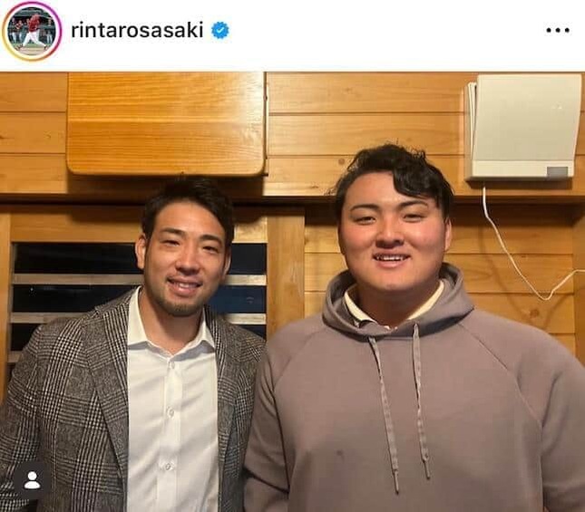 佐々木麟太郎選手のインスタグラム（＠rintarosasaki）より