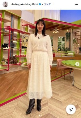 坂下千里子さんのインスタグラム（@chiriko_sakashita_official）より
