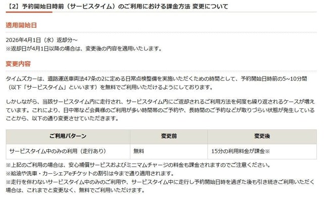 タイムズカーの公式サイトより