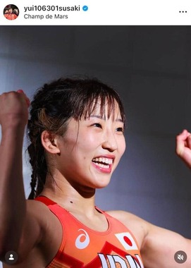 須崎優衣選手のインスタグラム（＠yui106301susaki）より