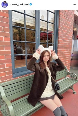 生見愛瑠さんのインスタグラム（＠meru_nukumi）より