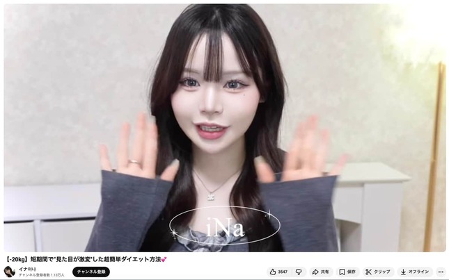 イナさんのYouTubeチャンネルより