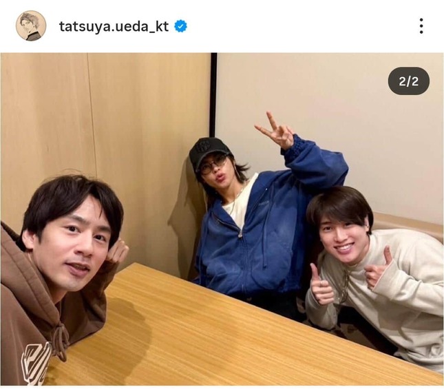 上田竜也さんのインスタグラム（＠tatsuya.ueda_kt）より