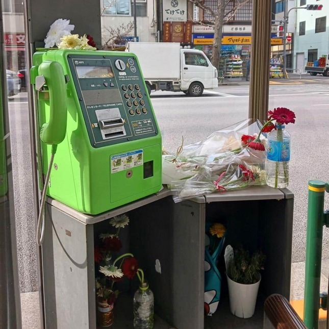 東京・神保町で話題の公衆電話（2026年1月下旬に撮影）