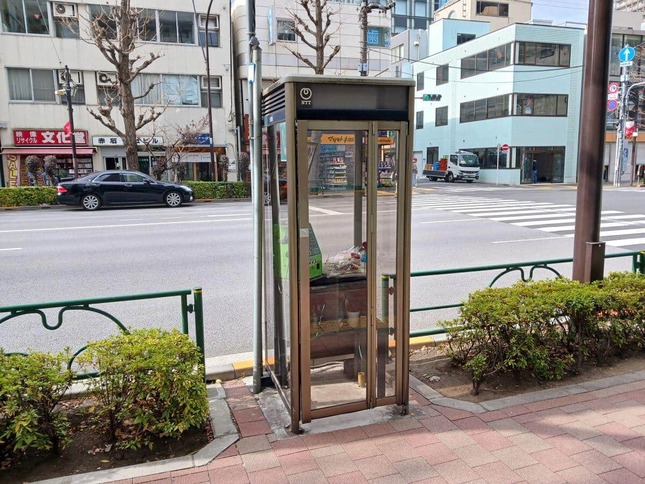 東京・神保町で話題の公衆電話（2026年1月下旬に撮影）