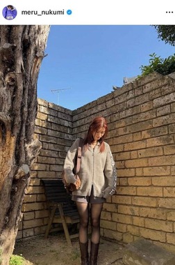 生見愛瑠さんのインスタグラム（＠meru_nukumi）より