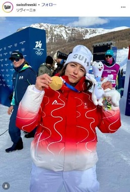 マチルド・グレモー選手。スイスのフリースキー代表チーム公式インスタグラム（＠swissfreeski）より