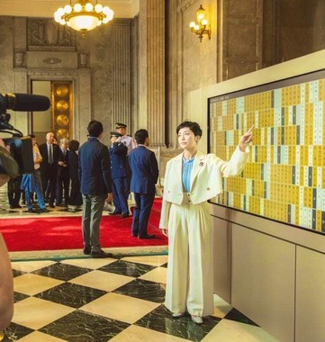 初登院時の、れいわ新選組・奥田芙美代参院議員（奥田氏のXから）
