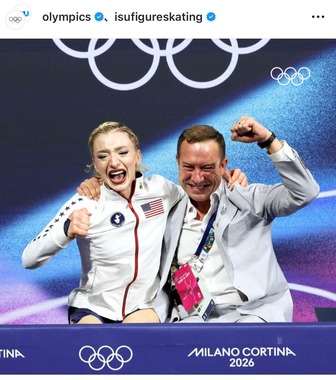 コーチと歓喜爆発（本人インスタグラムより）