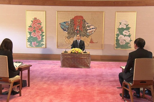 天皇誕生日を前に開かれた記者会見の様子（写真は宮内庁提供動画から）