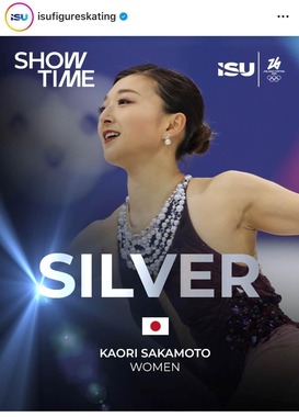 シングル銀の坂本選手（ISUインスタグラムより）