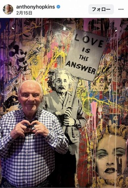 アンソニー・ホプキンスさんのインスタグラム（＠anthonyhopkins）より
