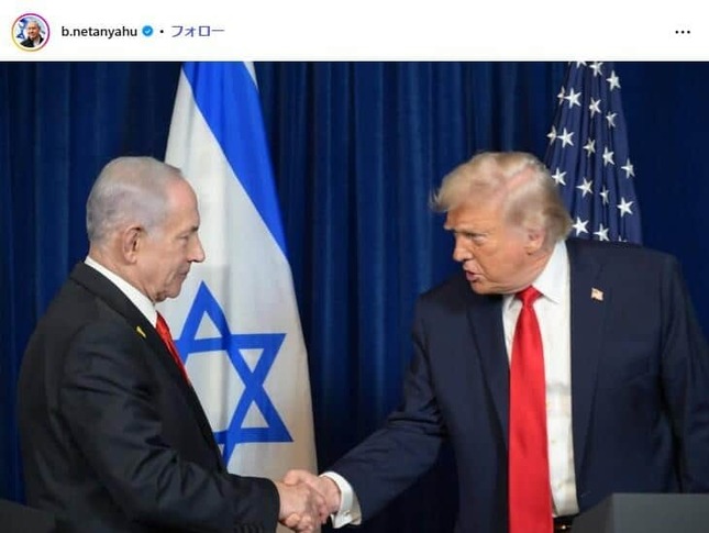 ベンヤミン・ネタニヤフ首相のインスタグラム（@b.netanyahu）より