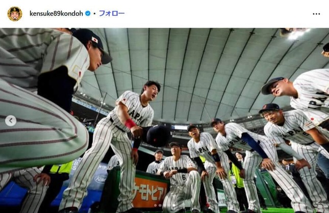 近藤健介選手のインスタグラム（＠kensuke89kondoh）より