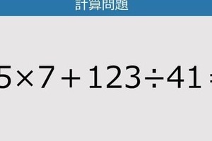 【解けなかったら恥ずかしい？】35×7＋123÷41は？《計算クイズ》