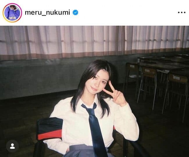 生見愛瑠さんのインスタグラム（＠meru_nukumi）より