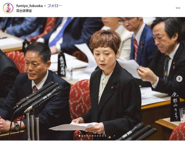 奥田芙美代氏のインスタグラム（＠fumiyo_fukuoka）より