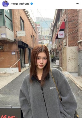 生見愛瑠さんのインスタグラム（＠meru_nukumi）より
