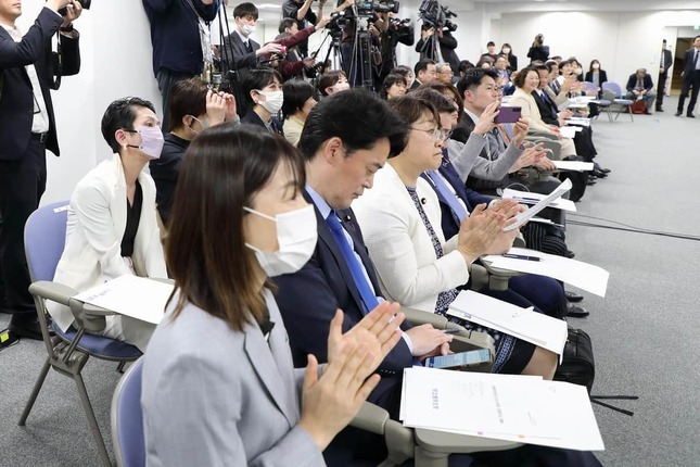 2026年3月29日撮影、立憲民主党の党大会に出席する蓮舫氏