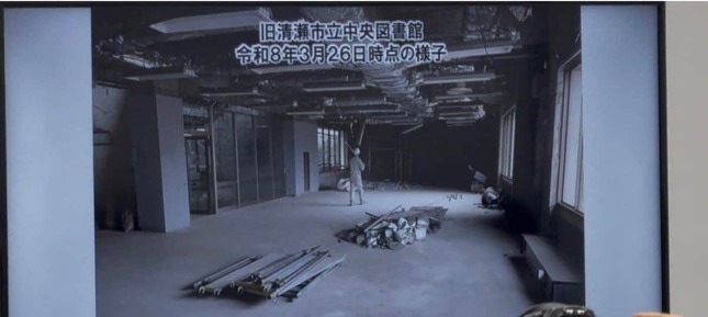旧中央図書館は解体工事が進んでいる（画像は共産党の穴見麗奈市議のXから）
