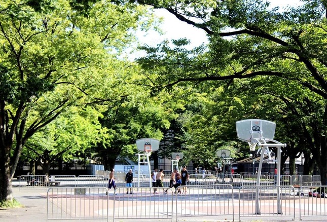 代々木公園のバスケコート（記事の日ではありません）