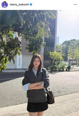 生見愛瑠さんのインスタグラム（＠meru_nukumi）より