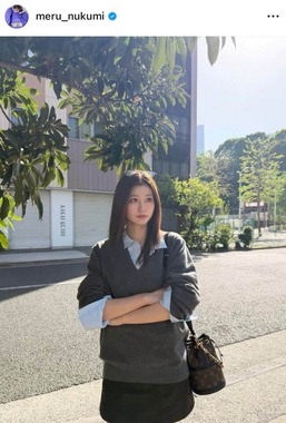 生見愛瑠さんのインスタグラム（＠meru_nukumi）より