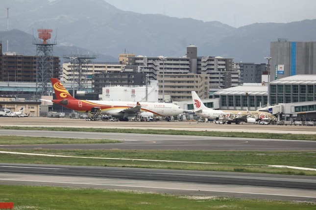 福岡空港の国際線ターミナル。国内線から離れた場所にある