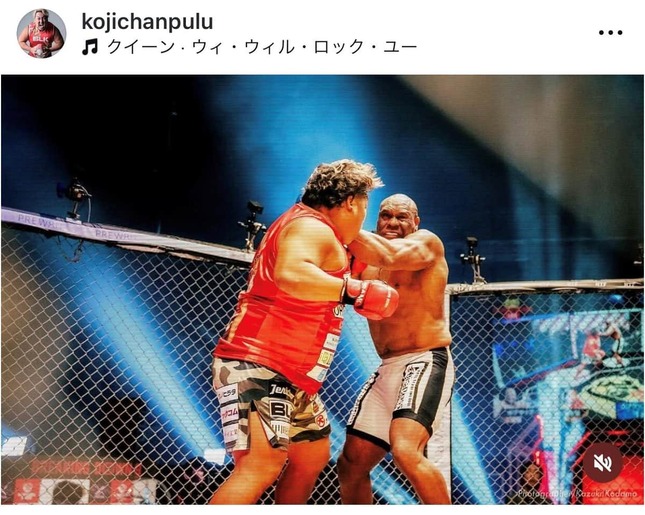 ボブ・サップと対戦する寺田（本人インスタグラムより）
