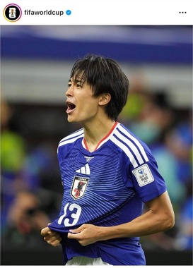 同点ゴールを決めた中村（FIFAインスタグラムより）