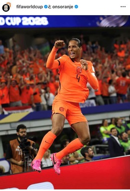 オランダ代表ファンダイク選手（FIFAインスタグラムより）