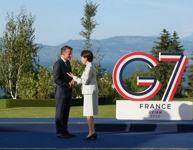 マクロン仏大統領と高市首相（内閣広報官公式X（@PressSec_JP）より）