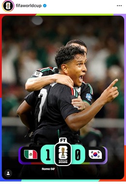 韓国を下したメキシコ（FIFAインスタグラムより）