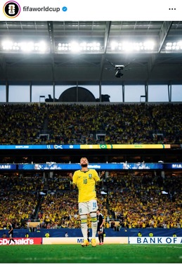 ブラジル代表ネイマール選手（FIFAインスタグラムより）