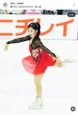 中井亜美選手のインスタグラム（＠ami._.nakai）より