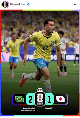 日本を破ったブラジル（FIFAインスタグラムより）