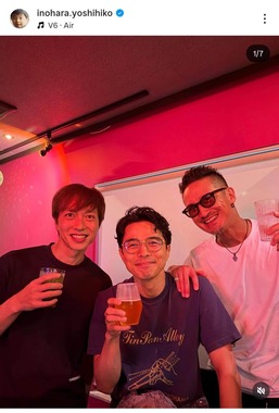 左から小原裕貴さん、井ノ原快彦さん、松岡昌宏さん。井ノ原さんのインスタグラム（＠inohara.yoshihiko）より