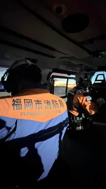 熊本空港閉鎖で福岡空港にダイバート。福岡市のヘリで熊本に移動した（写真は大西市長のXから）