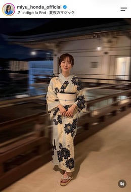 本田望結さんのインスタグラム（＠miyu_honda_official）より
