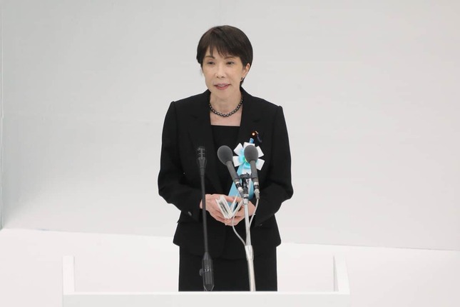 全国戦没者追悼式で式辞を述べる高市早苗首相