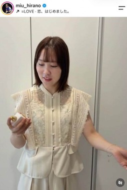 平野美宇選手のインスタグラム（＠miu_hirano）より