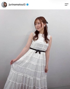 松井珠理奈さんのインスタグラム（＠jurinamatsui3）より