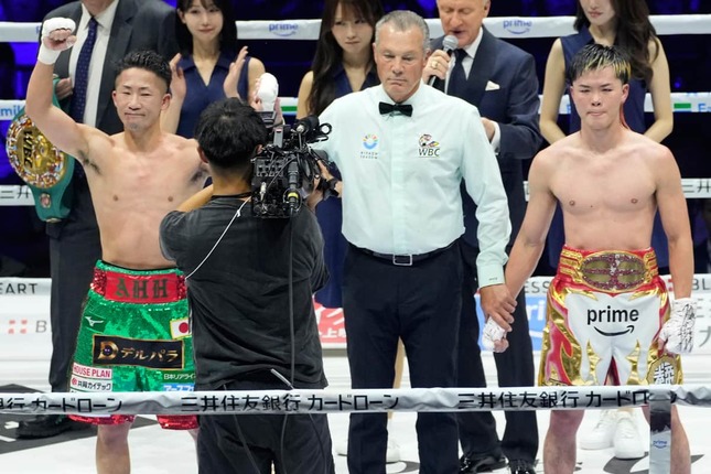 那須川に勝利した井上（写真：AP/アフロ）