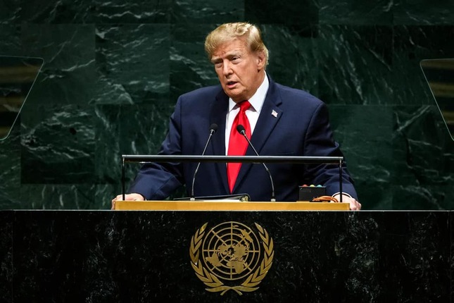 国連総会で演説するドナルド・トランプ大統領（ホワイトハウス公式サイトより）