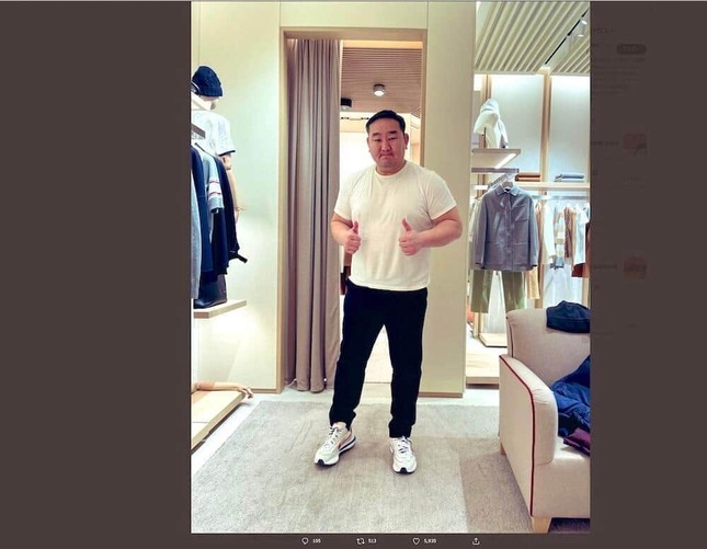 4年前にはスリムになった姿を披露した元横綱・朝青龍のドルゴルスレン・ダグワドルジ氏（画像は同氏のXから）