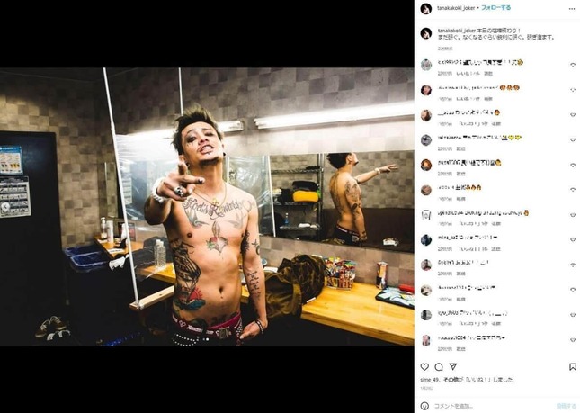 田中聖さんが2022年、インスタグラムに投稿していた画像