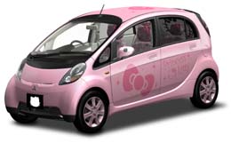 サンリオと三菱自動車が共同企画したハローキティ特別仕様車『PrincessKitty i（アイ）』