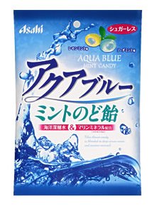 後味がすっきりな「アクアブルーミントのど飴」